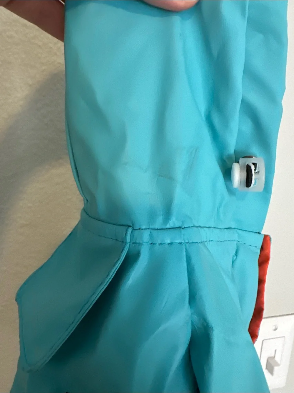 Turquoise dogs Rain Jacket with Hood and Paw Patch xs